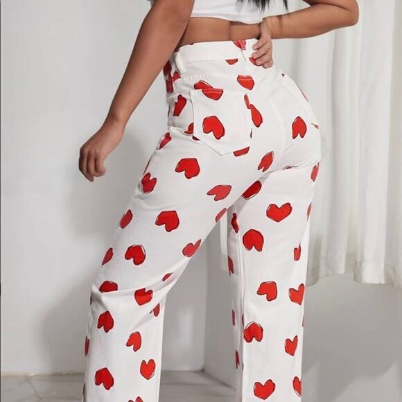 Heart Patterned Jeans  - Picture 2 of 6